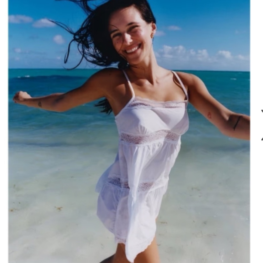 Frankie’s Bikinis White Lace Mini Dress